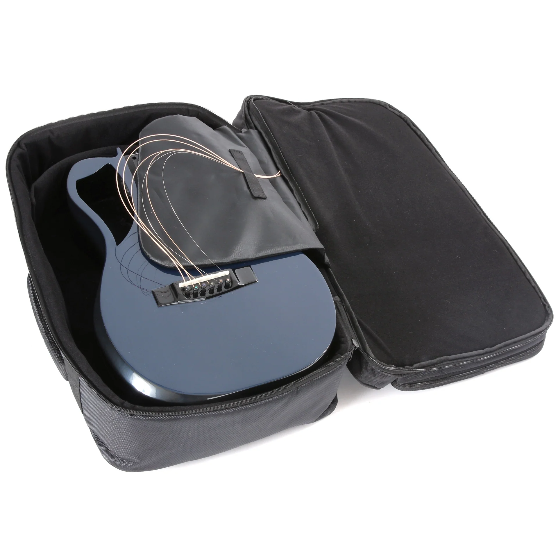 Journey Instruments OF660 Carbon Fiber Collapsible Travel Guitar with Gigbag, Navy Blue Top - Image 11