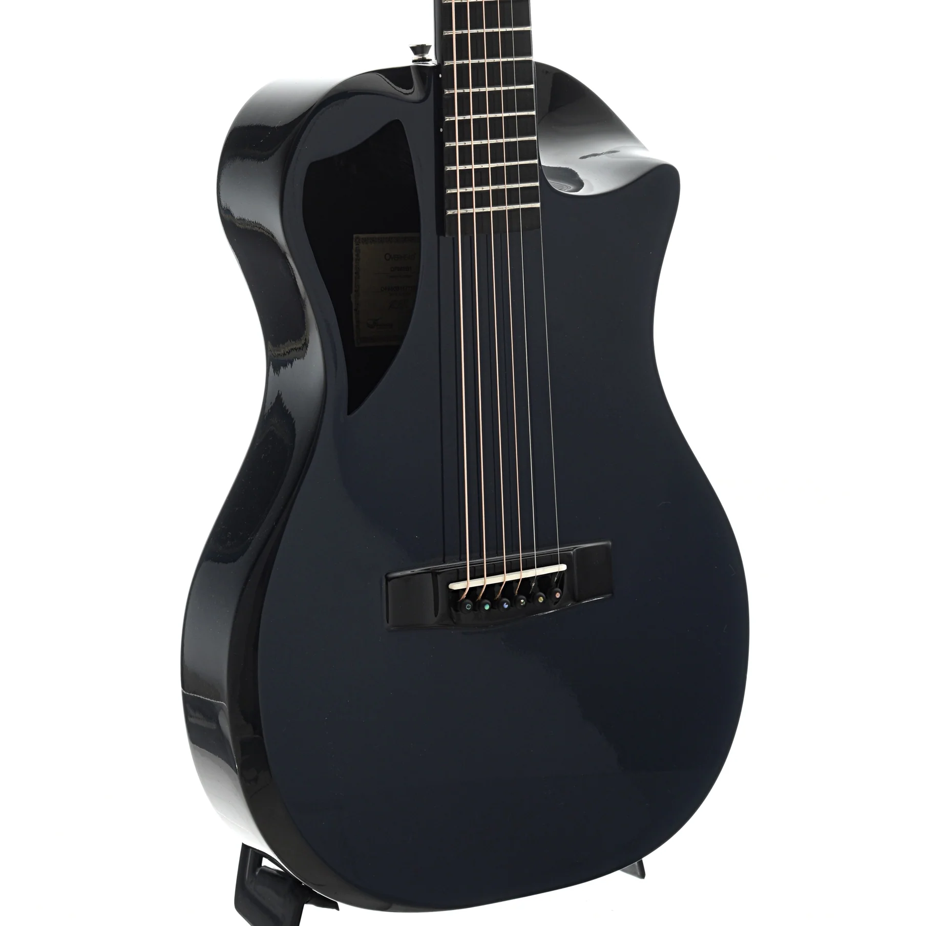 Journey Instruments OF660 Carbon Fiber Collapsible Travel Guitar with Gigbag, Navy Blue Top - Image 2