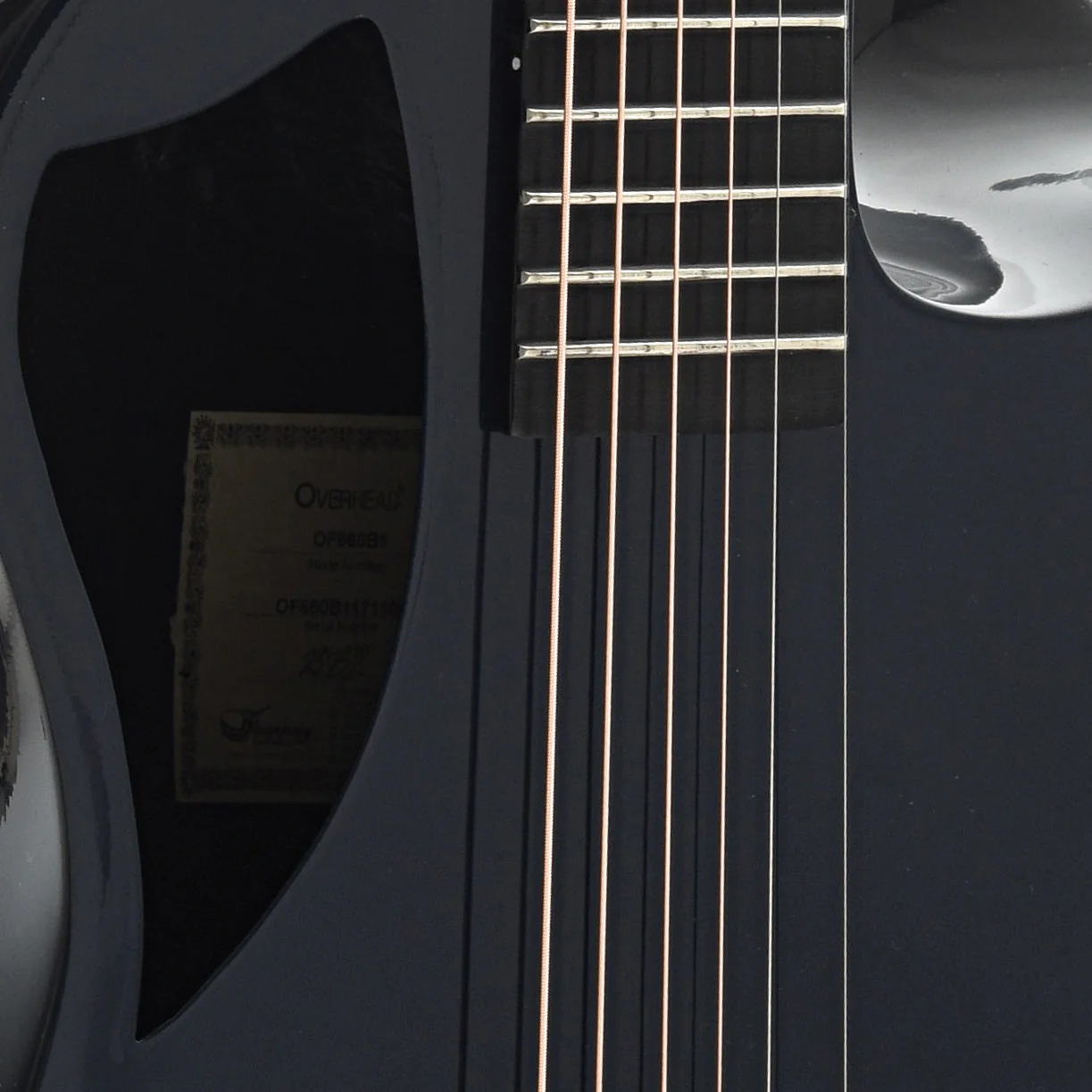 Journey Instruments OF660 Carbon Fiber Collapsible Travel Guitar with Gigbag, Navy Blue Top - Image 5