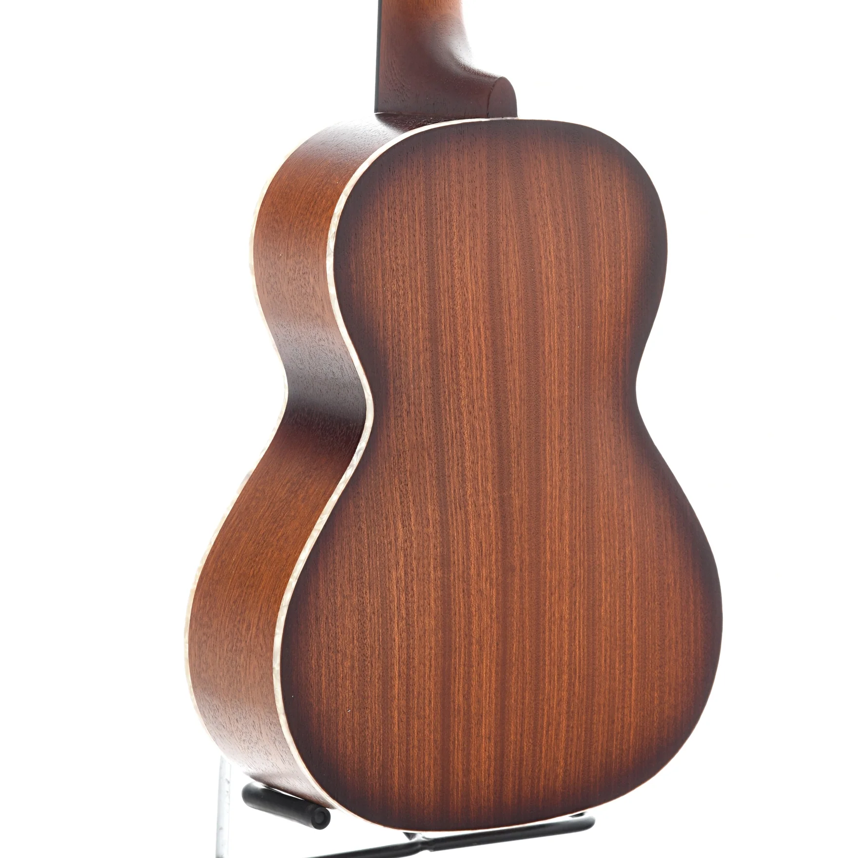 Kala Tenor Resonator Ukulele with Vintage Brass Coverplate, Mahogany Burst - Image 10