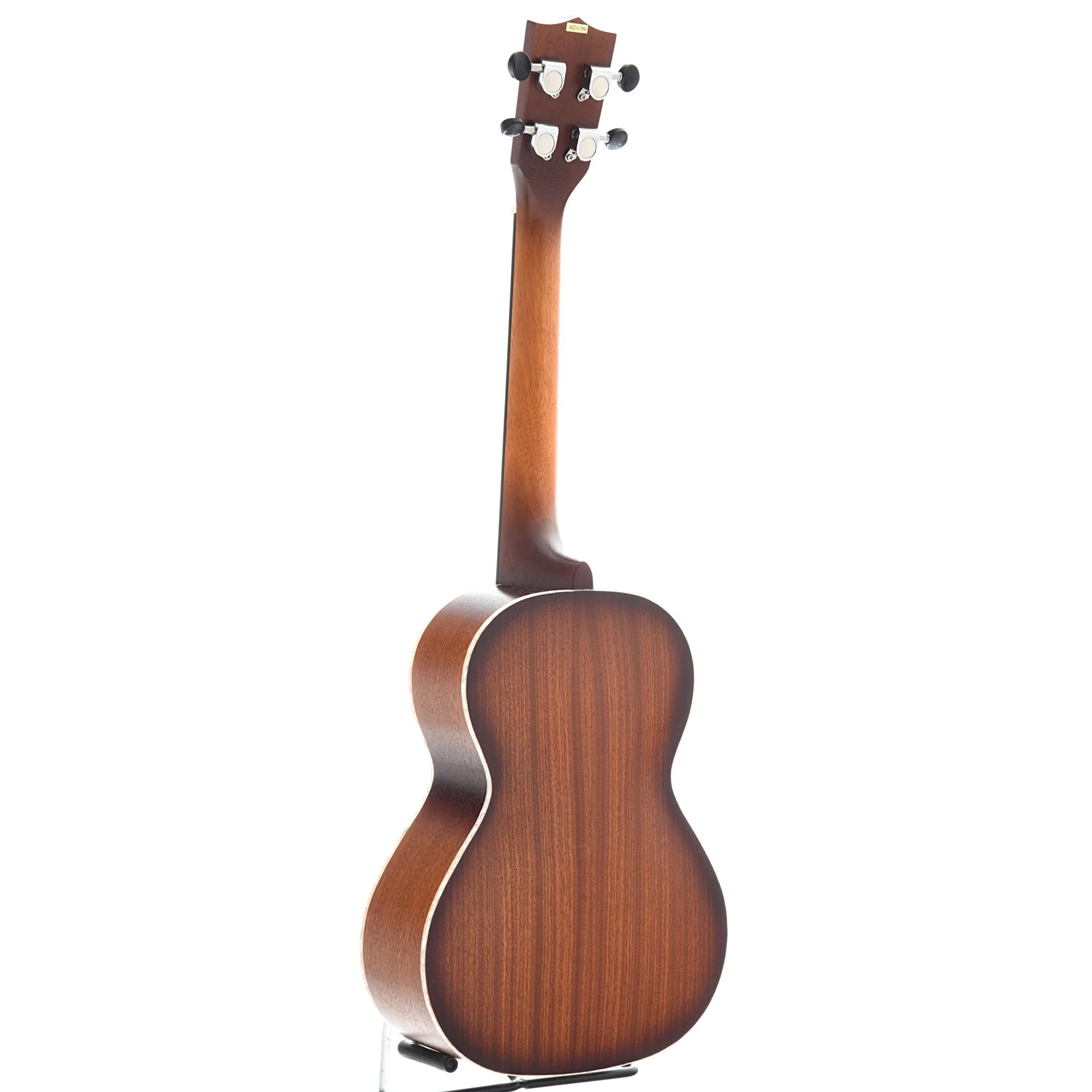 Kala Tenor Resonator Ukulele with Vintage Brass Coverplate, Mahogany Burst - Image 11