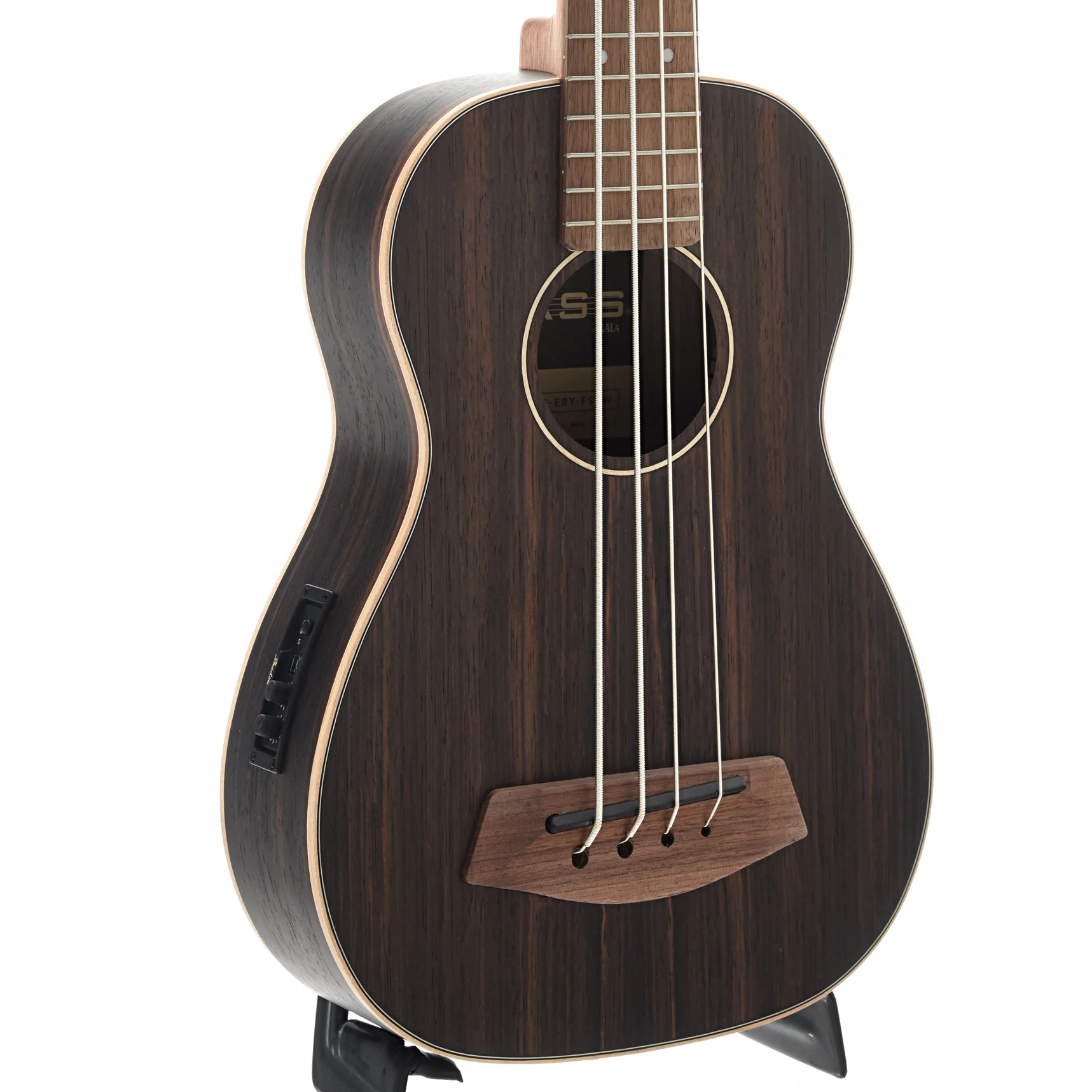 Kala U-Bass Striped Ebony Fretted Mini-Bass & Gigbag, Roundwound Strings - Image 2
