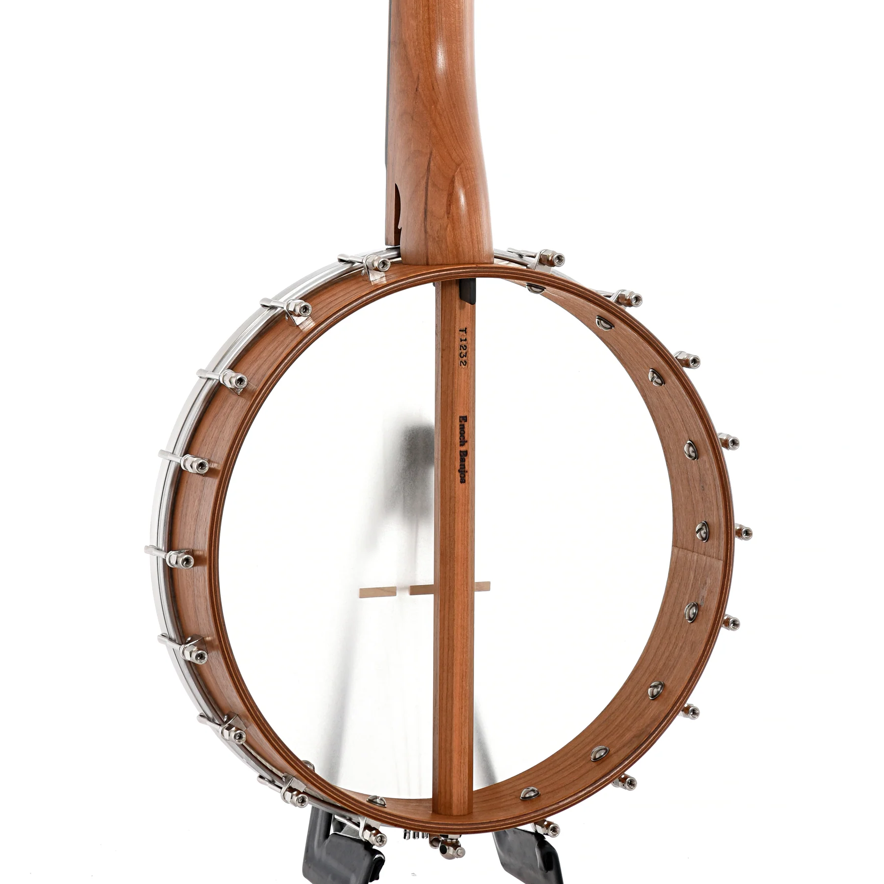Kevin Enoch Tradesman Fretless 12in Openback Banjo & Gigbag, Cherry, Nylgut Strings - Image 10