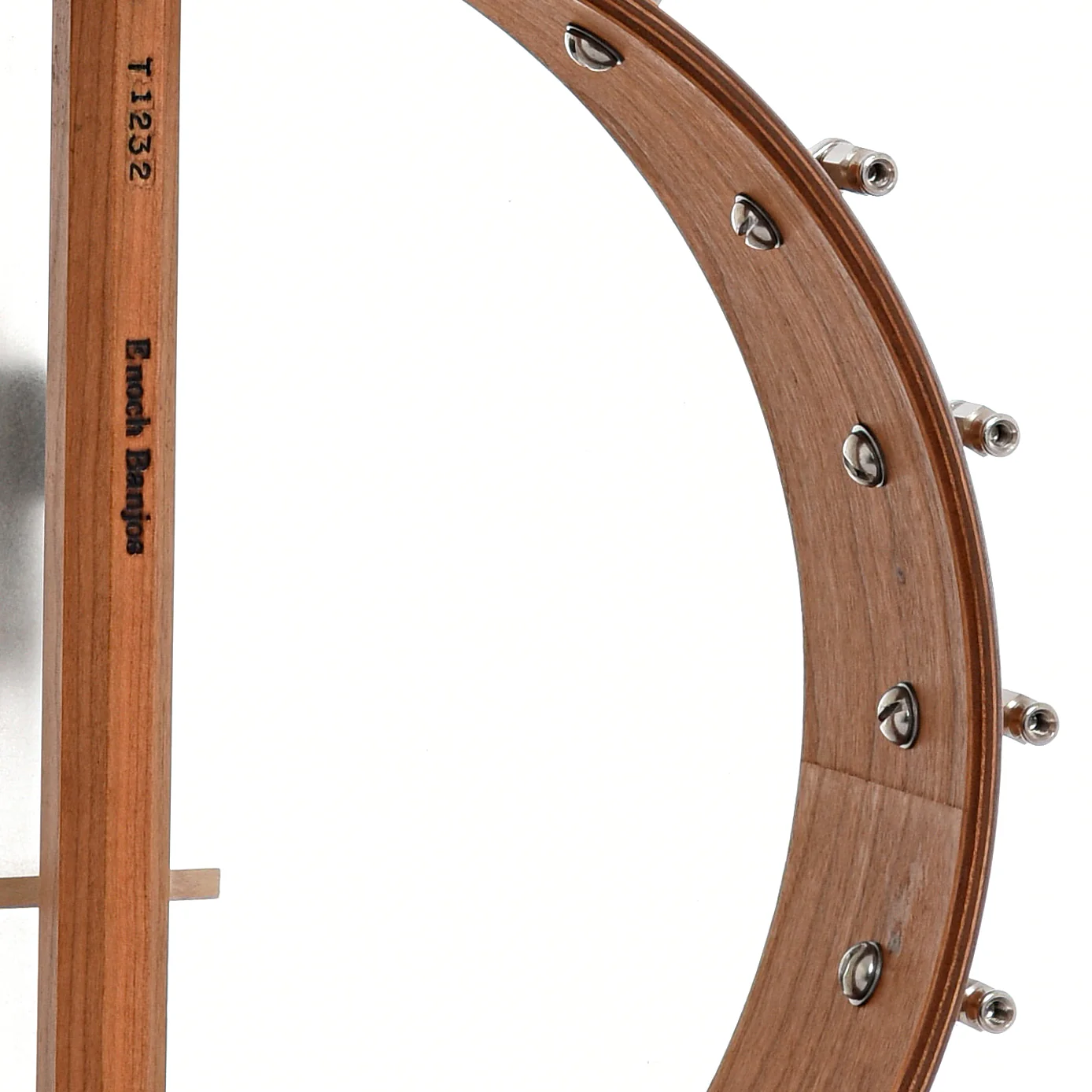 Kevin Enoch Tradesman Fretless 12in Openback Banjo & Gigbag, Cherry, Nylgut Strings - Image 12