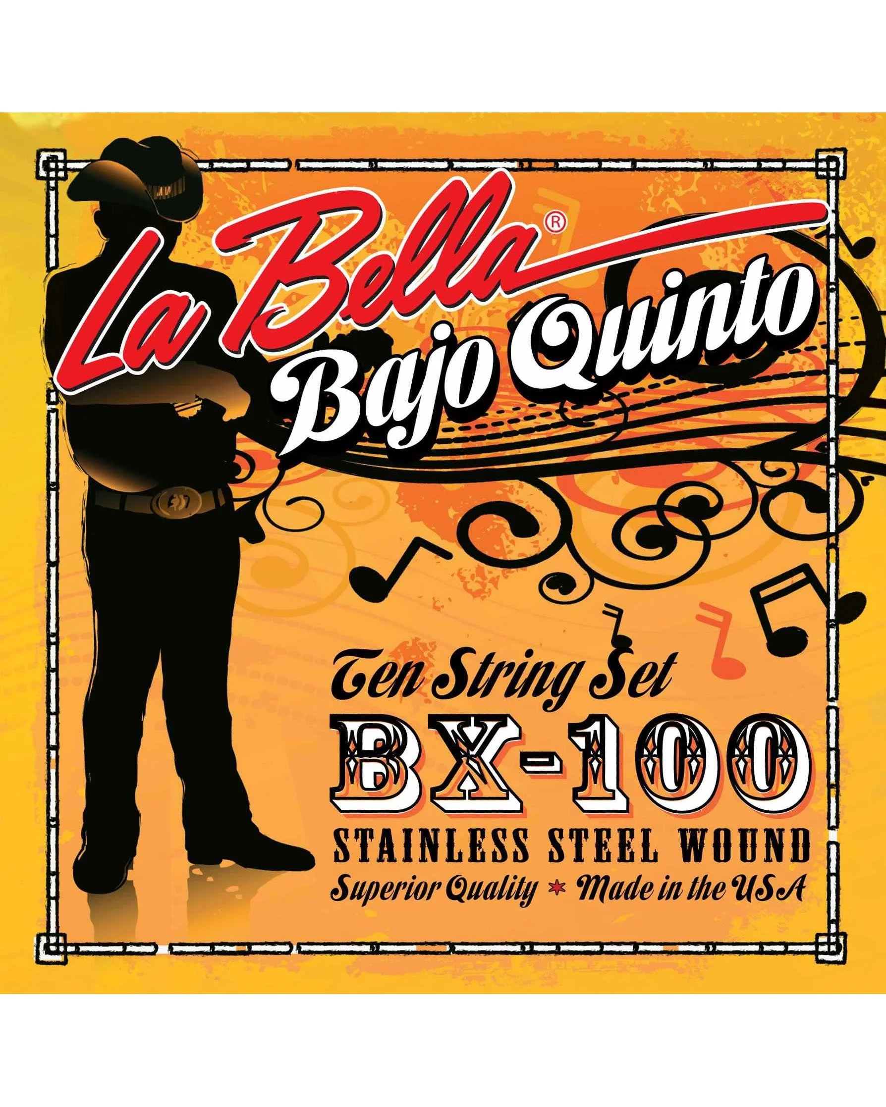 La Bella BX-100 Bajo Quinto Stainless Steel Wound Strings - Image 2