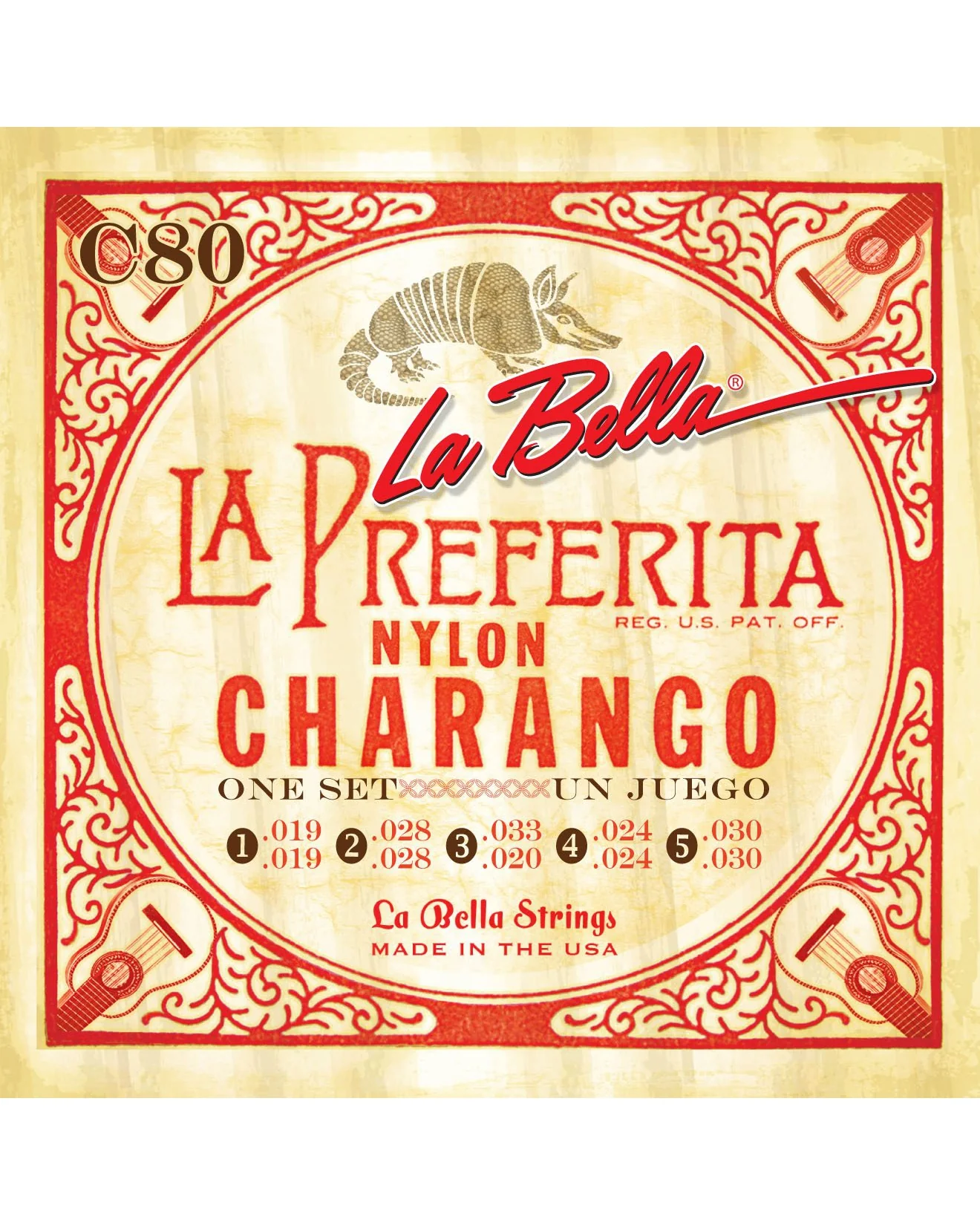 La Bella La Preferita Nylon 10-String Charango Strings - Image 2
