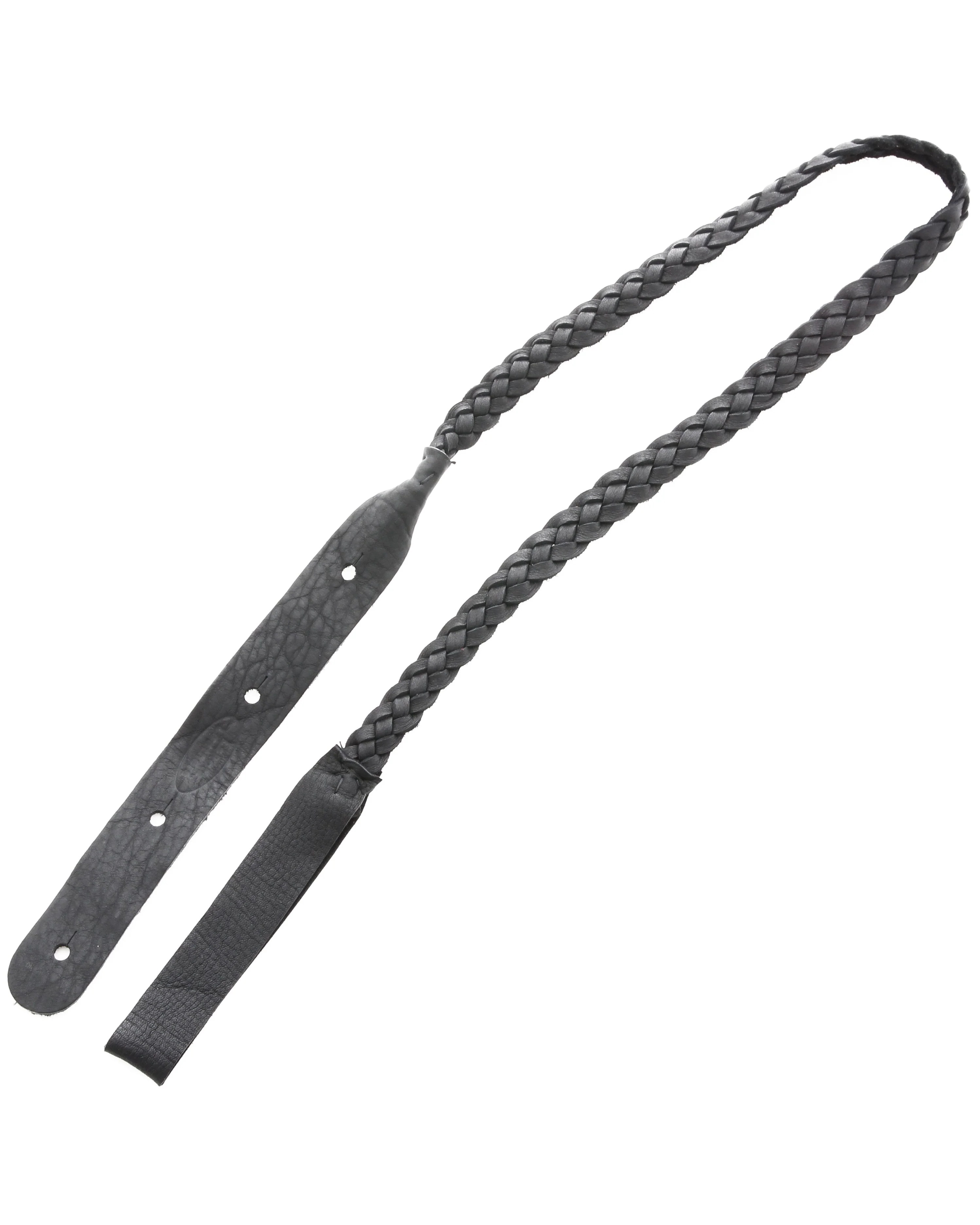 Lakota Leathers Flat Braid Mandolin Strap, Black - Image 2