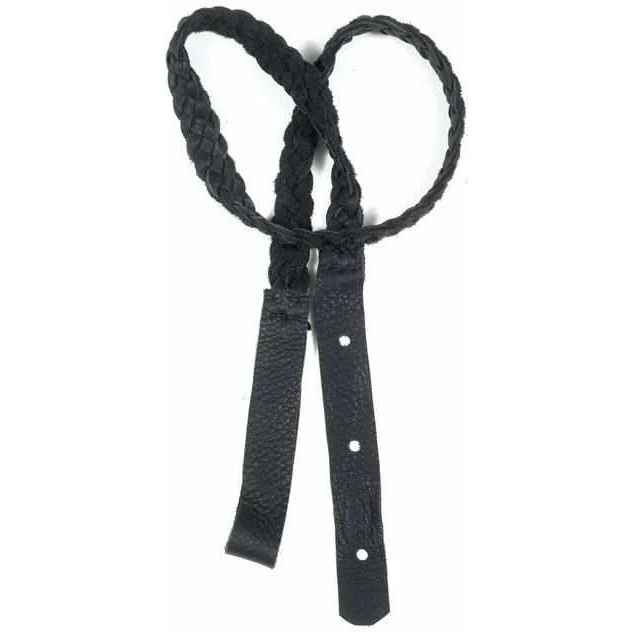 Lakota Leathers Flat Braid Mandolin Strap, Black - Image 3