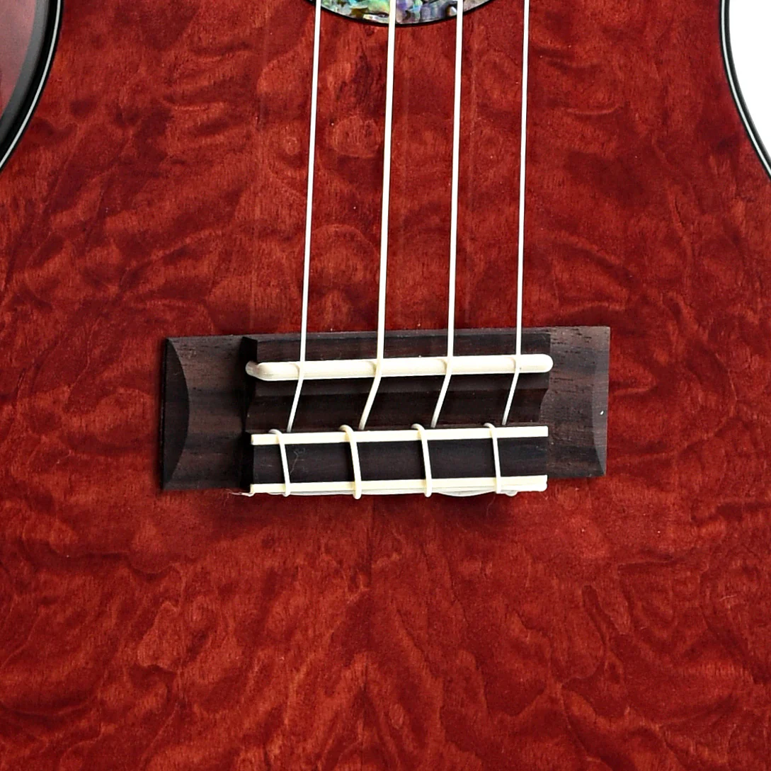 Lanikai Quilted Maple Red Stain A/E Concert Ukulele & Case - Image 3
