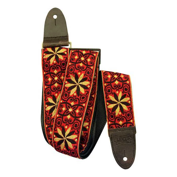 Levy 2" Jacquard Weave Guitar Strap with Hootenanny Design - Image 4