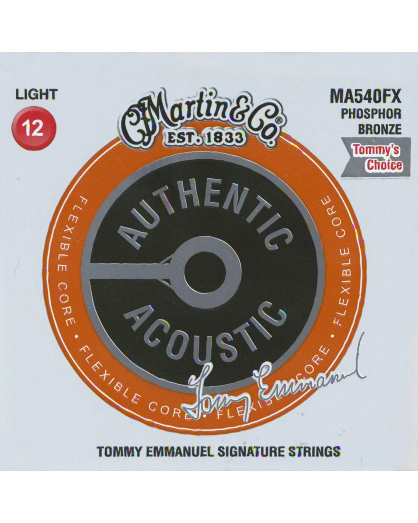 Martin MA540FX Authentic Acoustic Flexible Core Light Tommy Emmanuel 6-string Guitar Set - Image 2