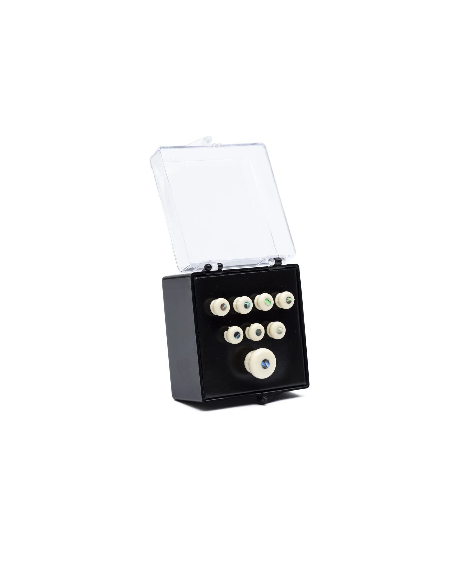 Martin Bridge Pin Set, White with Abalone Dot