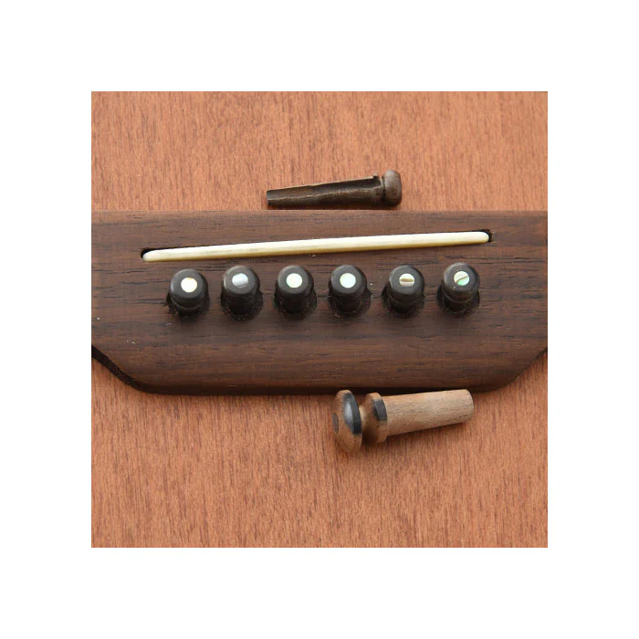 Martin Bridge Pin Set, Ebony with Abalone Dot - Image 3