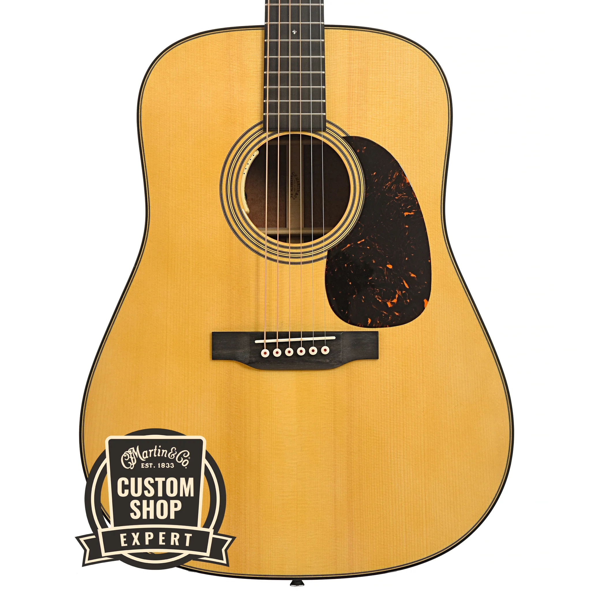 Martin Custom 28-Style Dreadnought Guitar with Pickup & Case - Quilted Sapele & Adirondack Spruce - #2 of 2 - Image 2