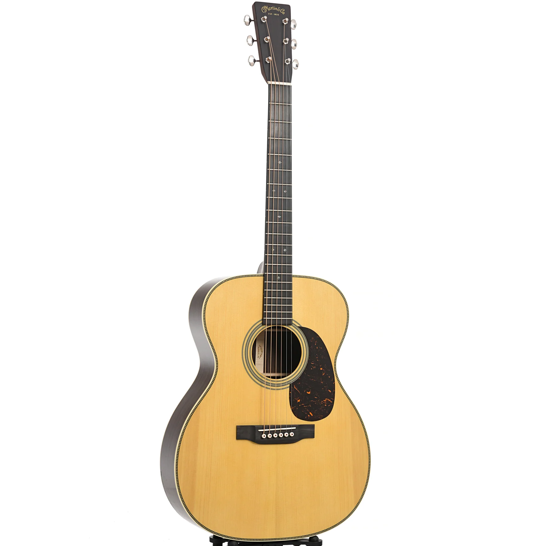 Martin Custom Herringbone 28-Style 000 Guitar & Case, Thinner Adirondack Top - Image 3