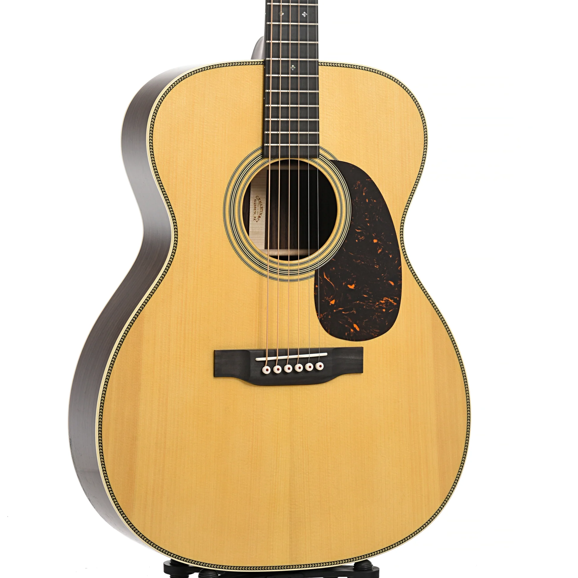 Martin Custom Herringbone 28-Style 000 Guitar & Case, Thinner Adirondack Top - Image 4