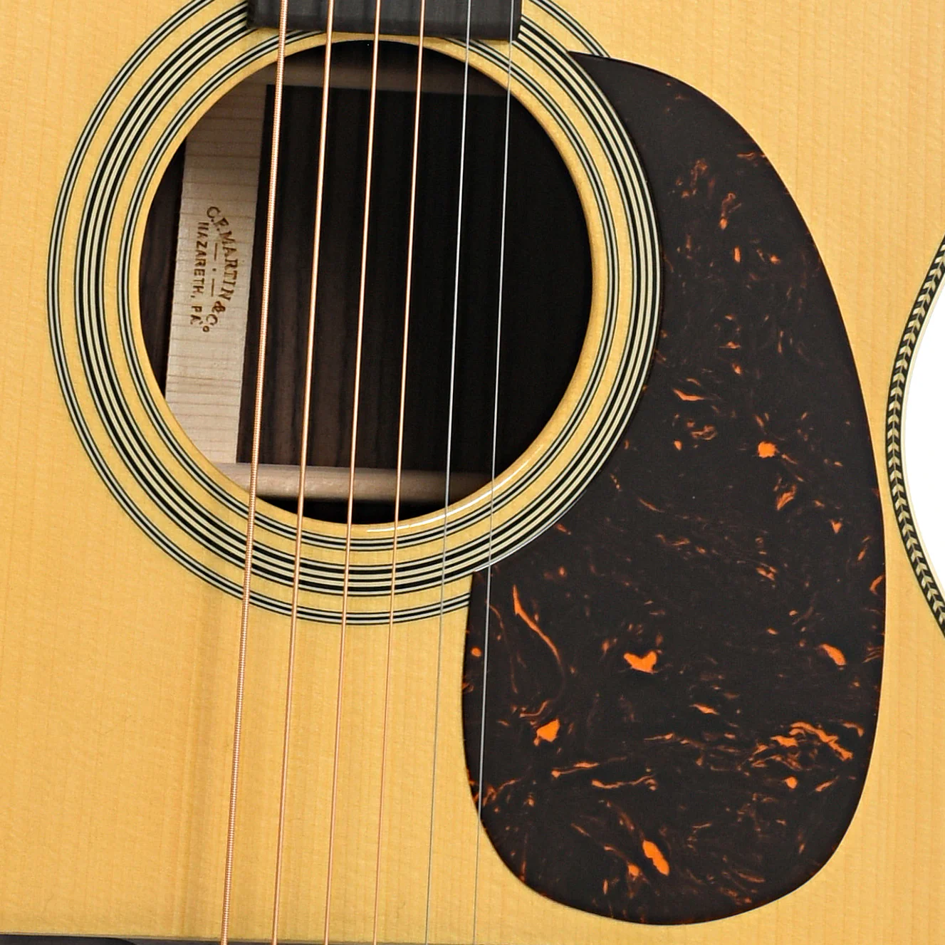 Martin Custom Herringbone 28-Style 000 Guitar & Case, Thinner Adirondack Top - Image 6