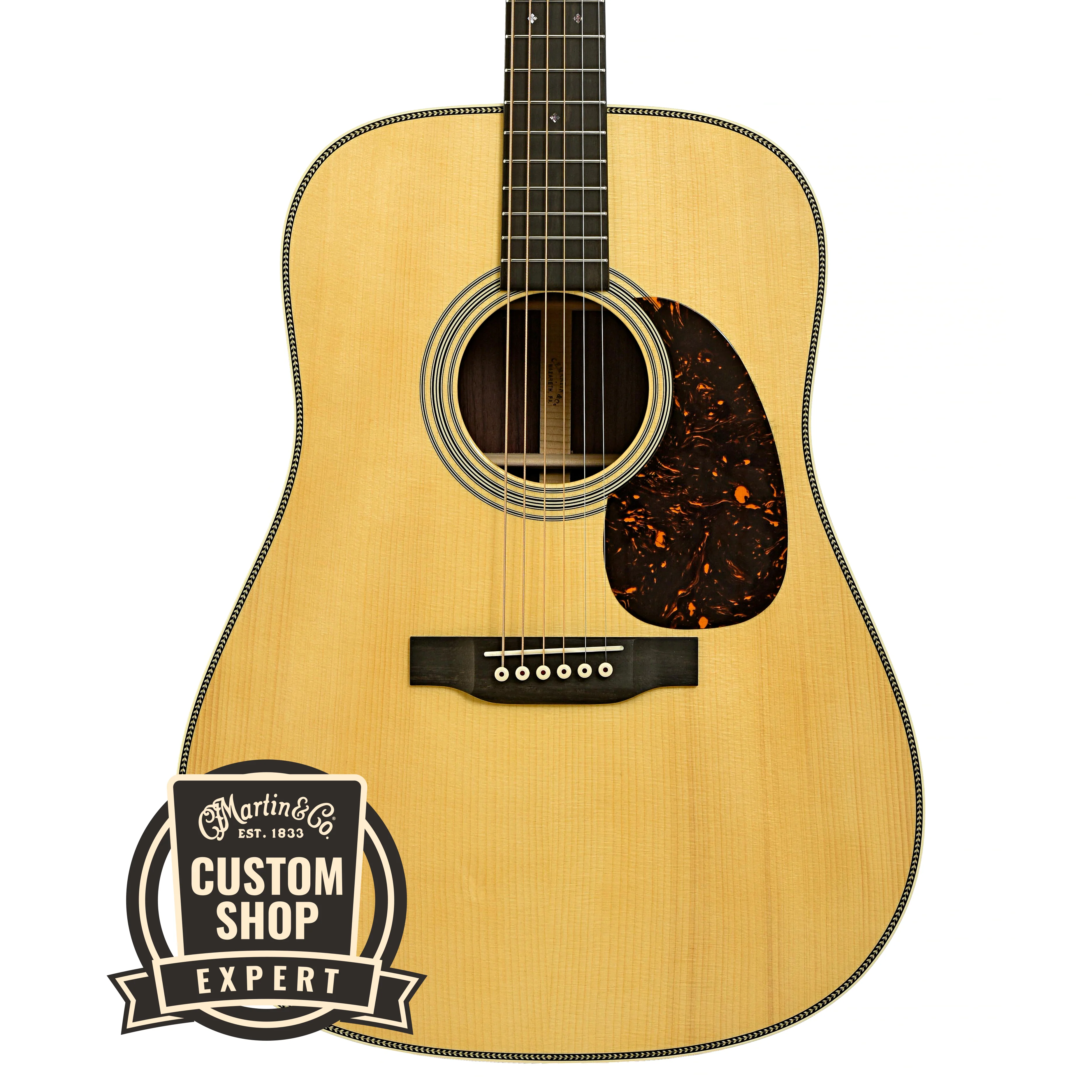 Martin Custom 28 Style Dreadnought Guitar & Case, Adirondack Top - Image 2