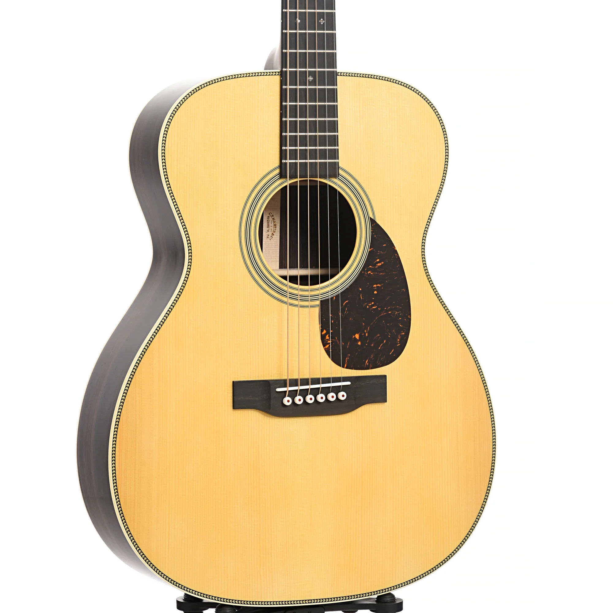 Martin Custom Herringbone 28-Style OM Guitar & Case, Thinner Adirondack Top - Image 4