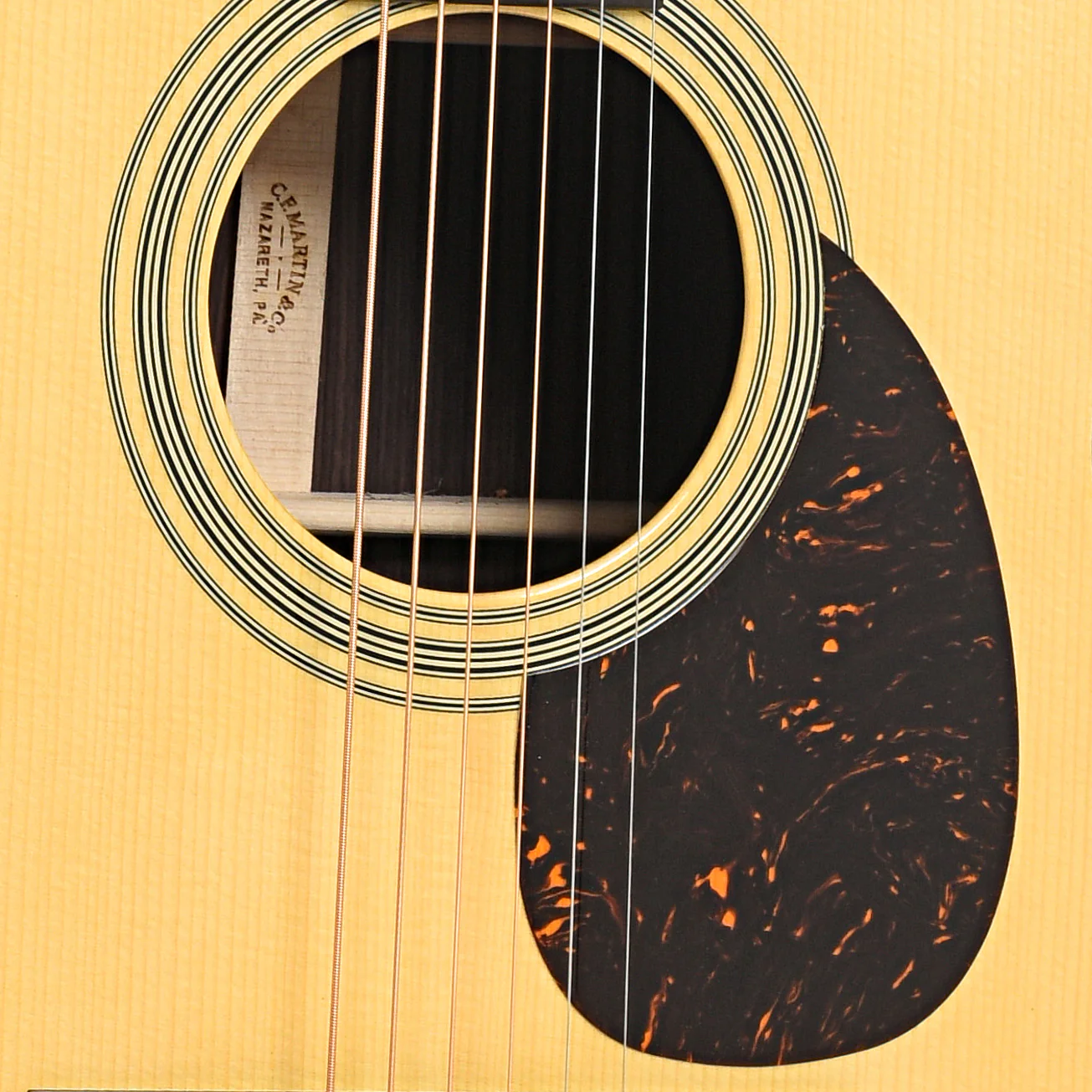 Martin Custom Herringbone 28-Style OM Guitar & Case, Thinner Adirondack Top - Image 6