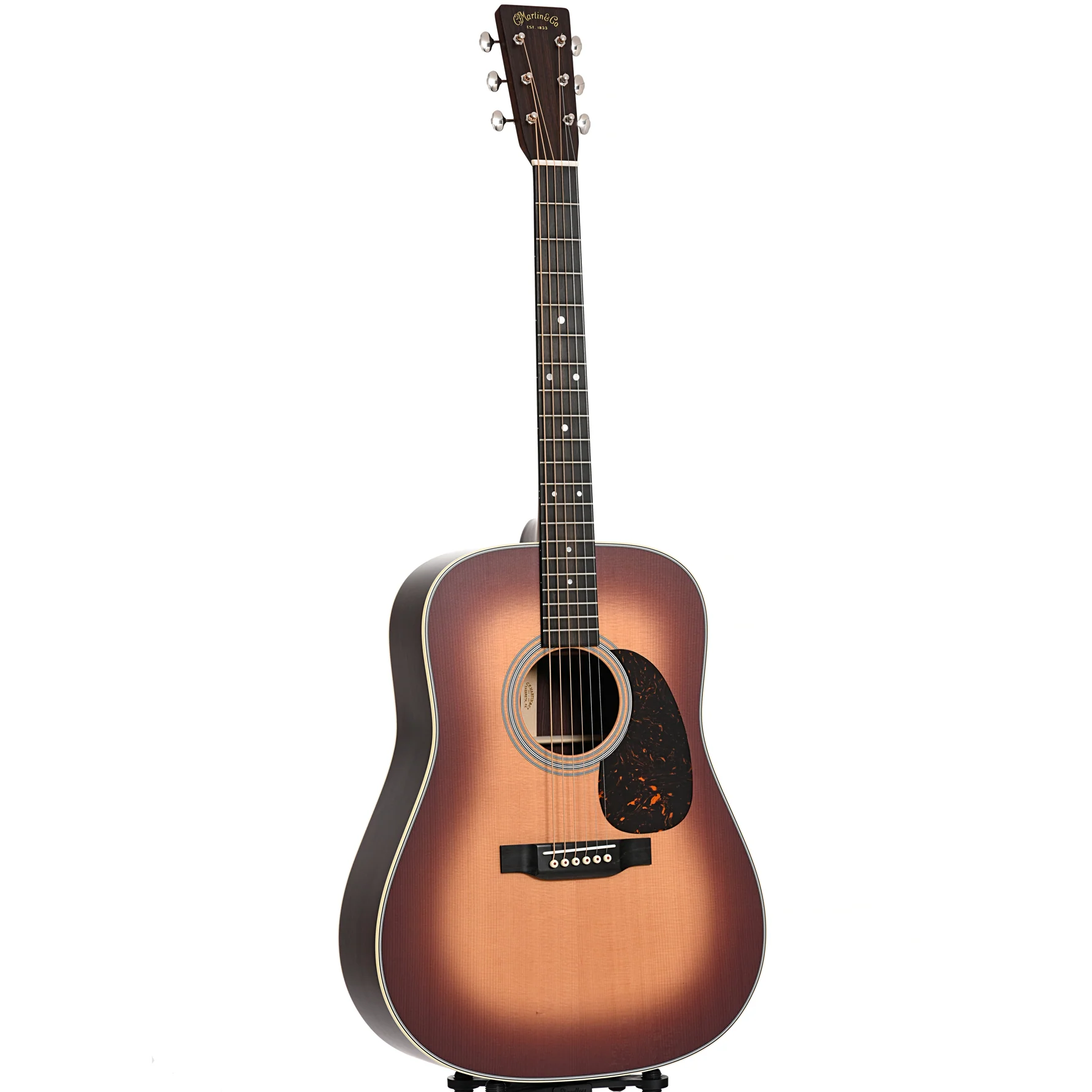 Martin D-28 Satin Acoustic Guitar & Case, Amberburst - Image 3