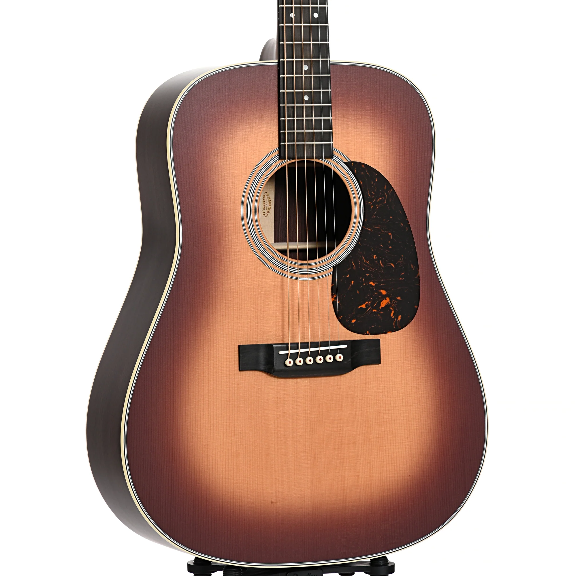 Martin D-28 Satin Acoustic Guitar & Case, Amberburst - Image 4