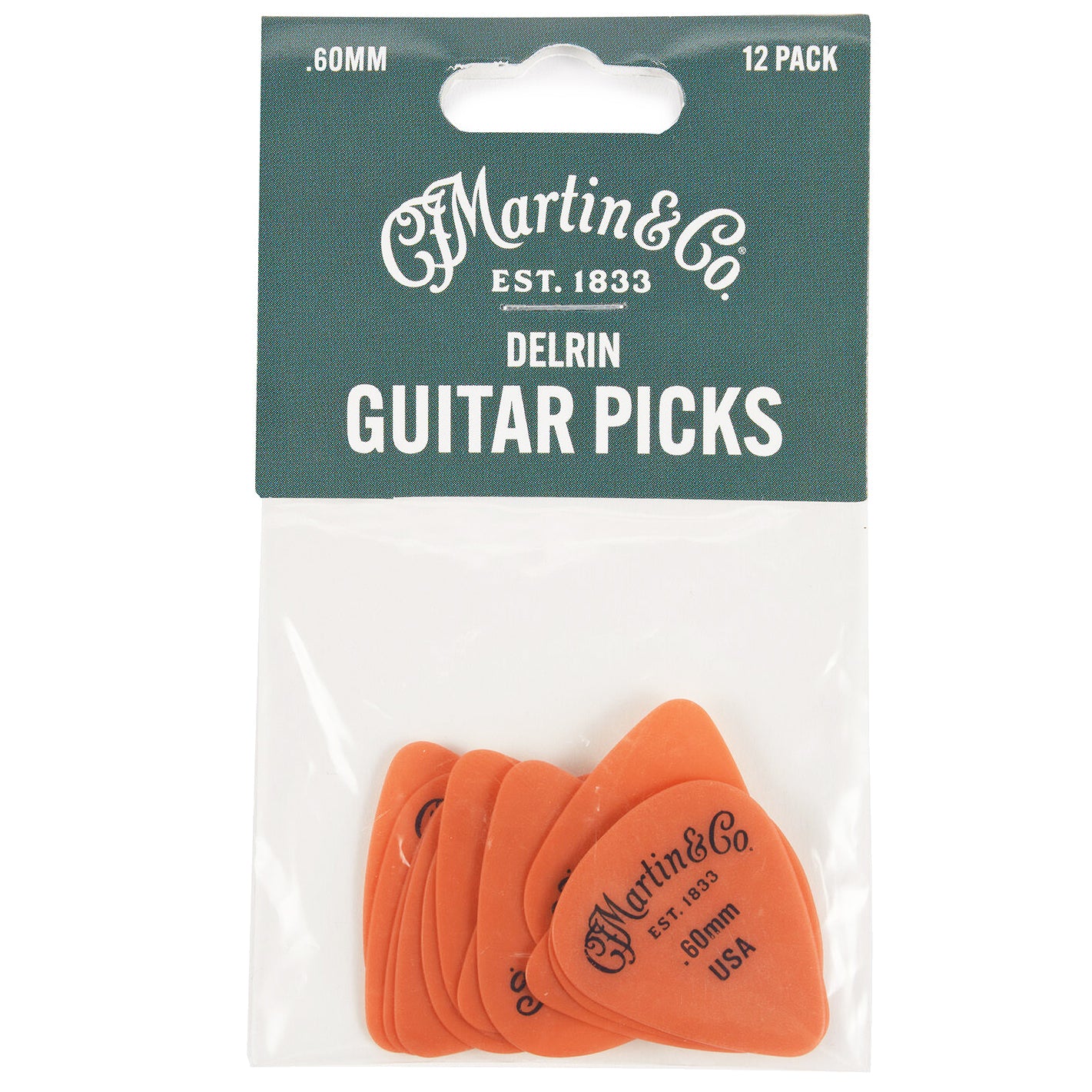 Martin Delrin Guitar Picks, Orange .60mm - Image 3