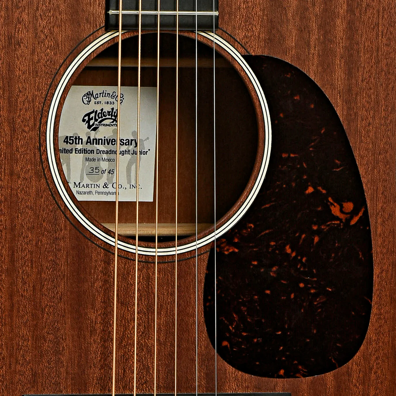 Martin Elderly Instruments 45th Anniversary Dreadnought Jr Acoustic Guitar (2017) - Image 6