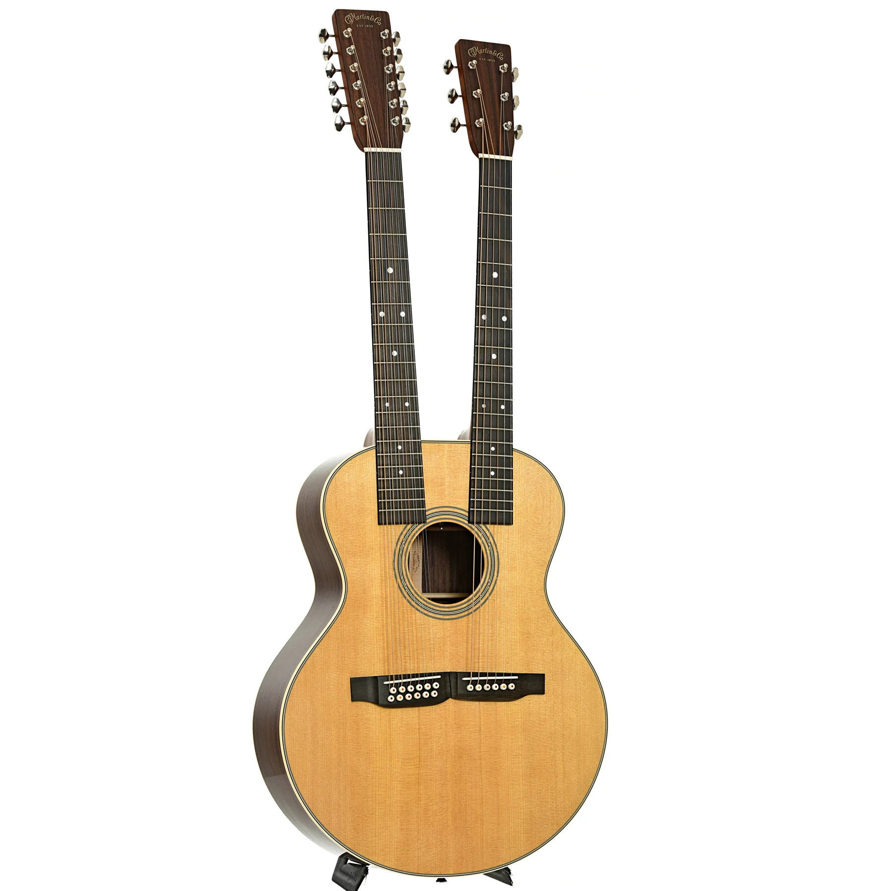 Martin Grand J28E Double Neck Acoustic Electric Guitar & Case - Image 3