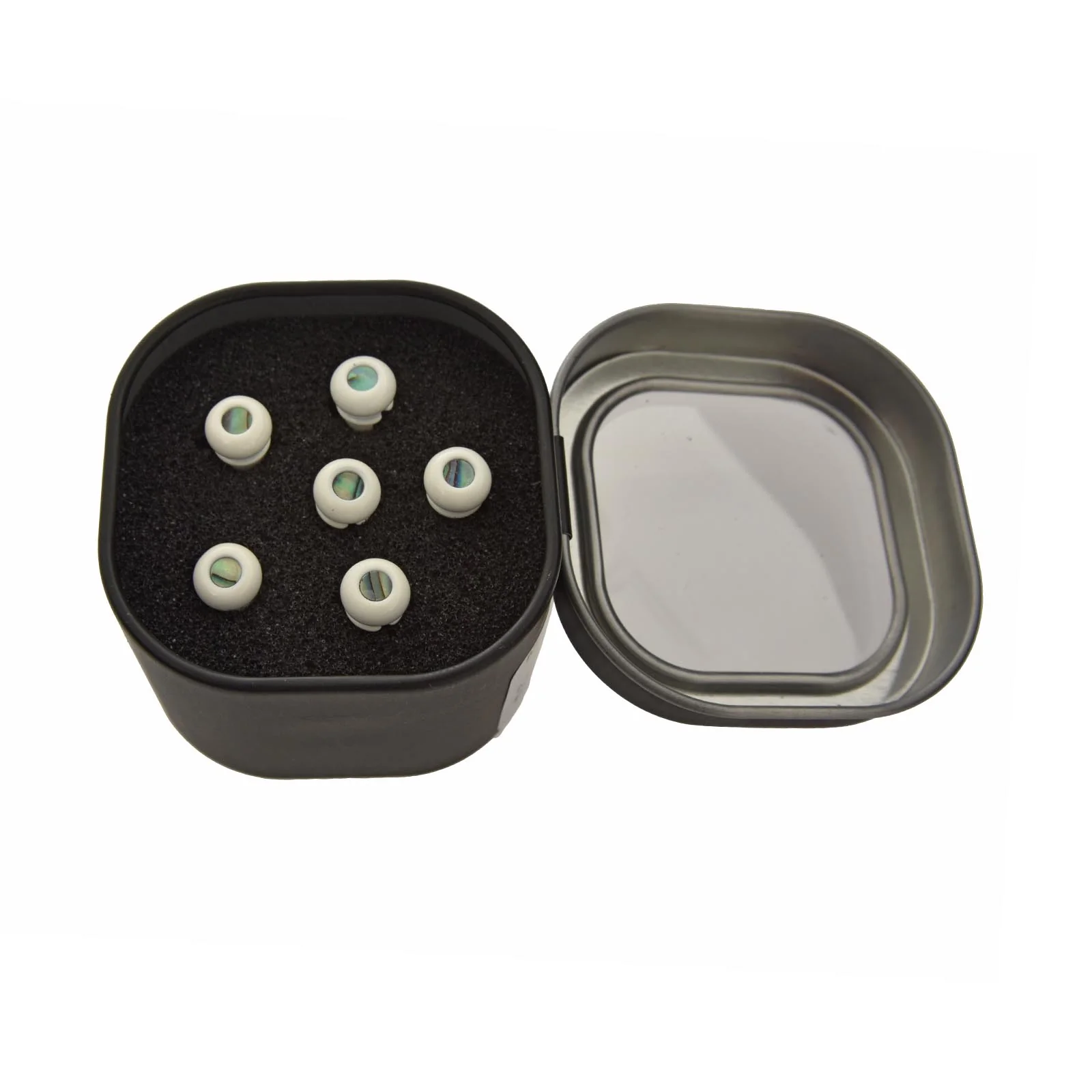Martin LUXE Liquidmetal Paua Dot Bridge Pin Set - Bone - Image 3