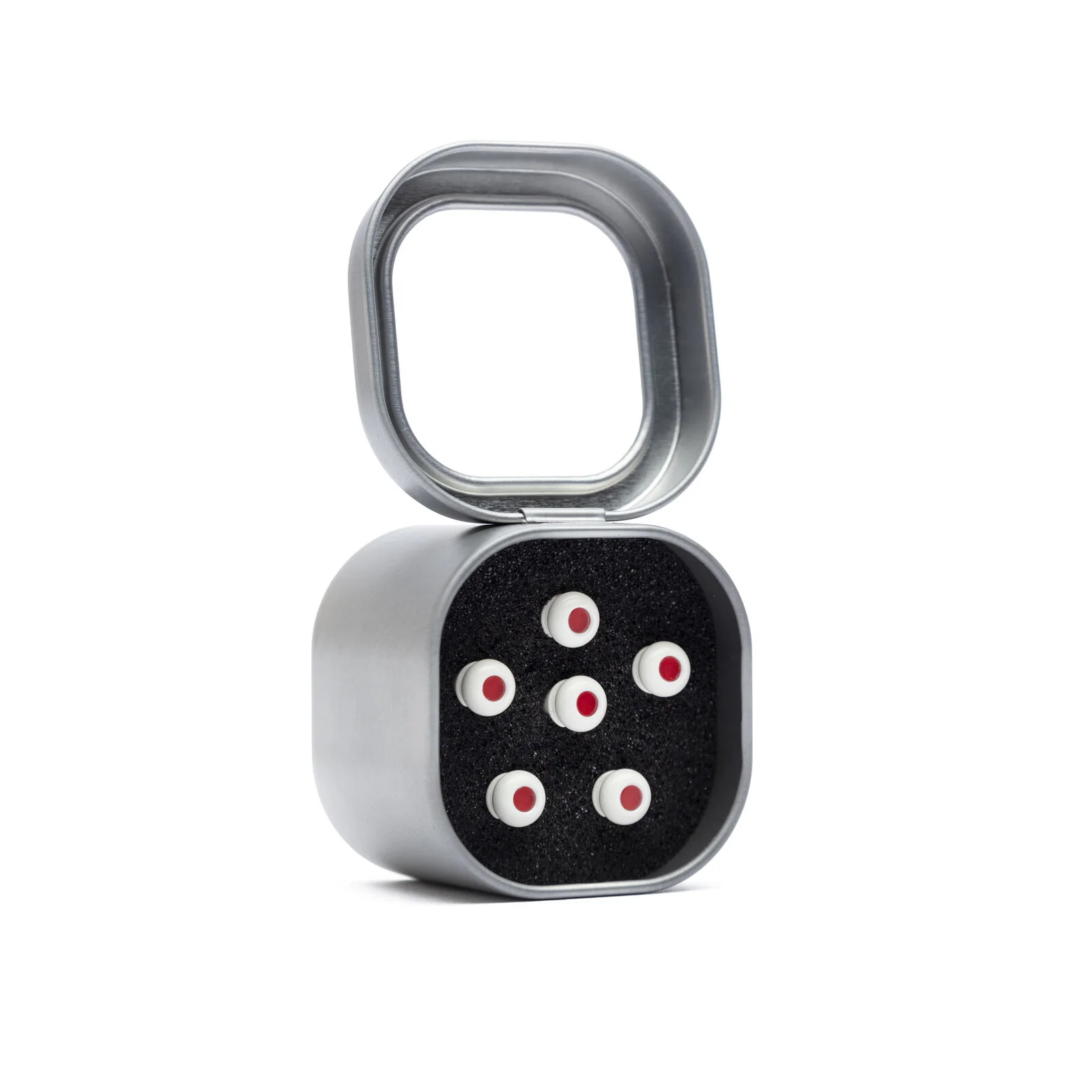 Martin LUXE Liquidmetal Red Dot Bridge Pin Set - Bone Finish - Image 2