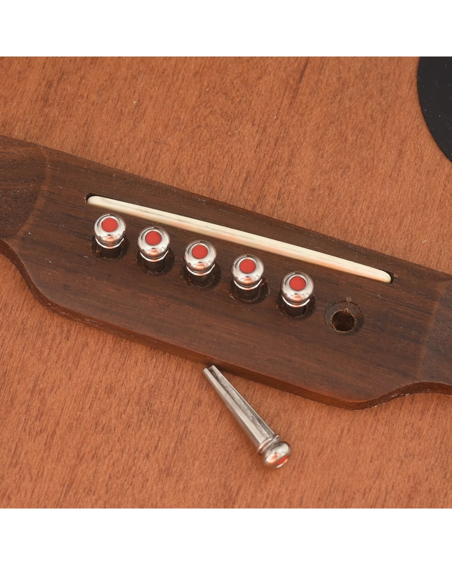 Martin LUXE Liquidmetal Red Dot Bridge Pin Set - Chrome - Image 2