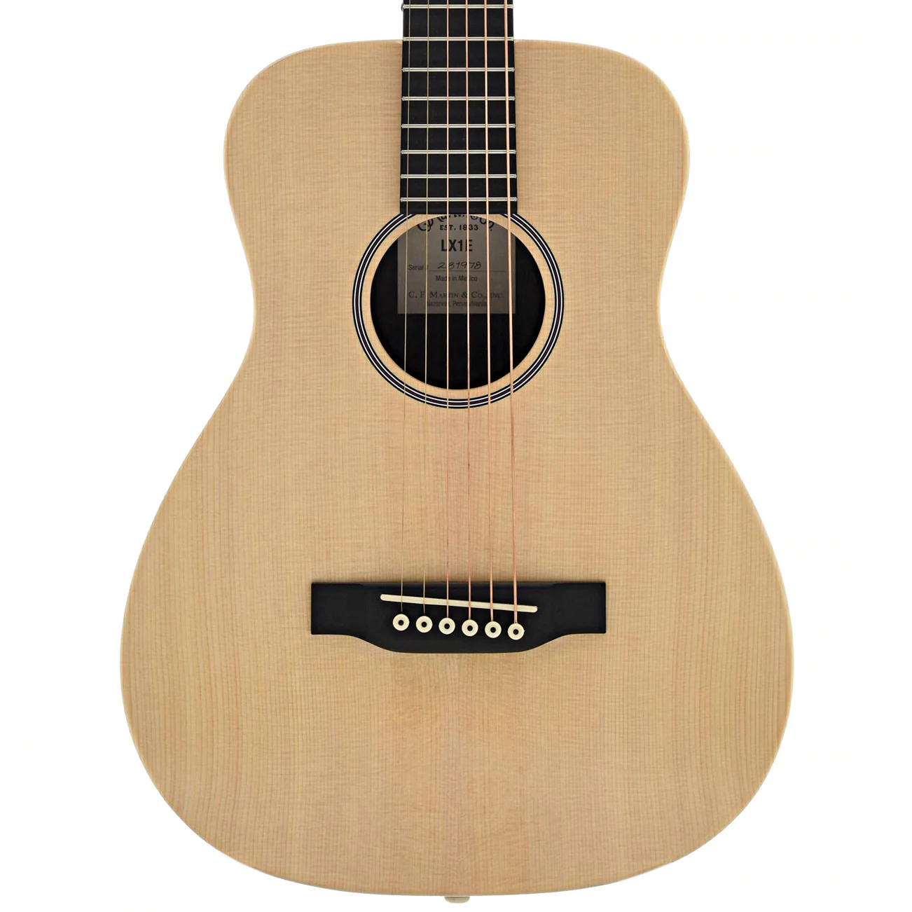 Martin LX1E Lefthanded Little Martin Solid Spruce Top Guitar with Pickup & Gigbag - Image 2