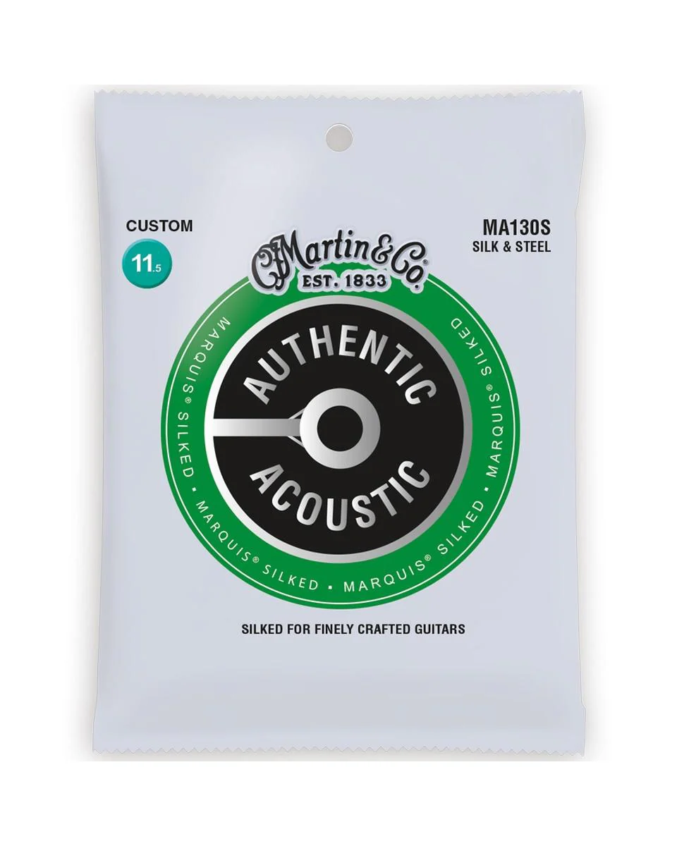 Martin MA130S Authentic Acoustic Marquis Silked Silk & Steel 6-String Acoustic Guitar Set - Image 2