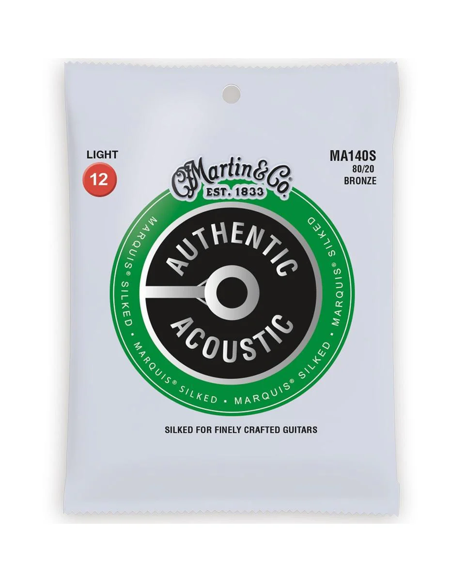 Martin MA140S Authentic Acoustic Marquis Silked 80/20 Light 6-String Acoustic Guitar Set - Image 2