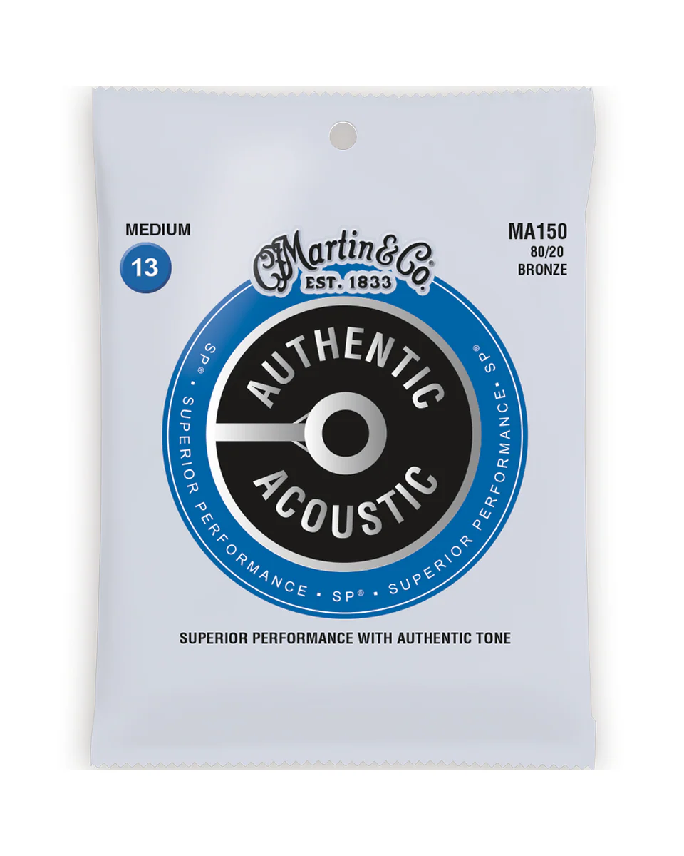 Martin MA150 Authentic Acoustic SP 80/20 Medium 6-String Acoustic Guitar Set - Image 2