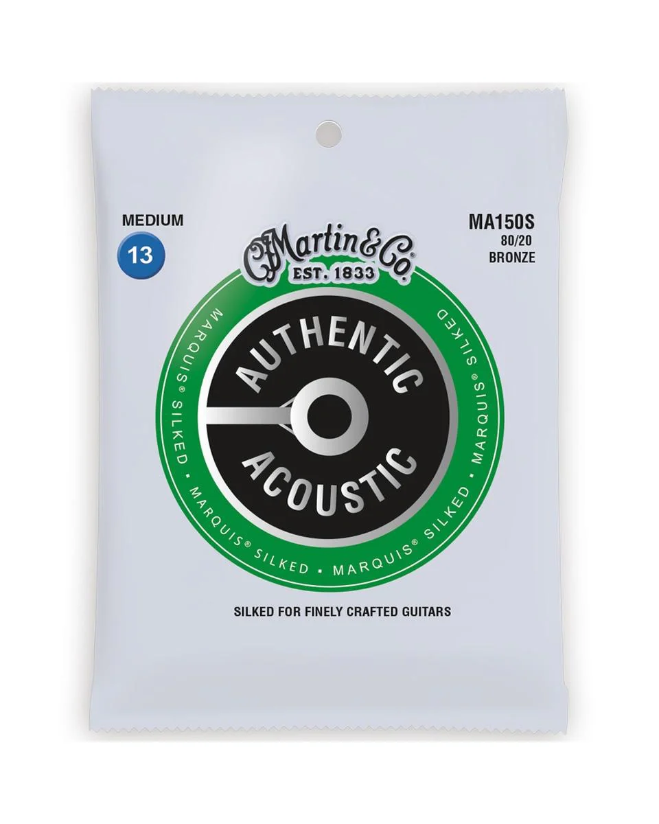 Martin MA150S Authentic Acoustic Marquis Silked 80/20 Medium 6-String Acoustic Guitar Set - Image 2