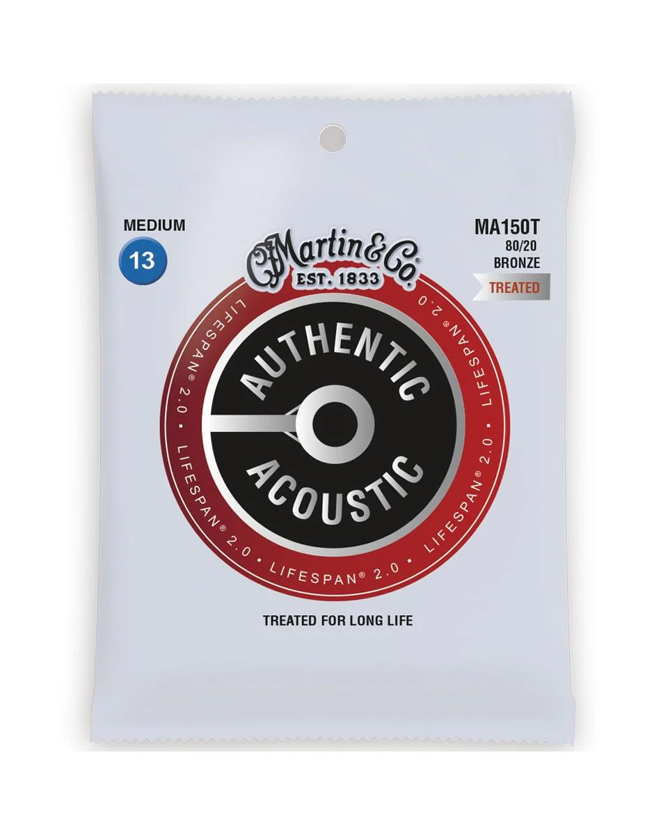 Martin MA150T Authentic Acoustic Lifespan 2.0 Treated 80/20 Bronze Medium, Single 6-Str Set - Image 2