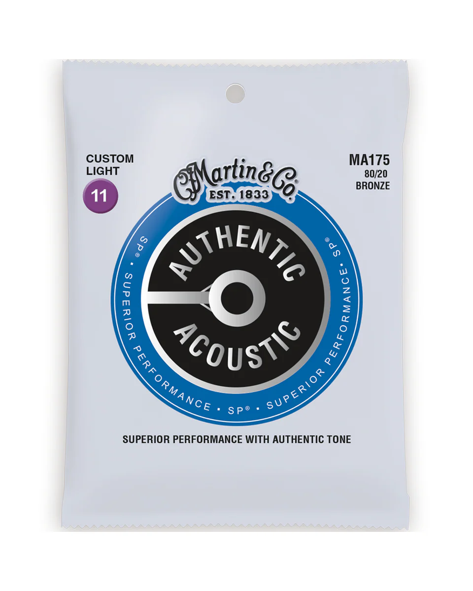 Martin MA175 Authentic Acoustic SP 80/20 Custom Light 6-String Acoustic Guitar Set - Image 2