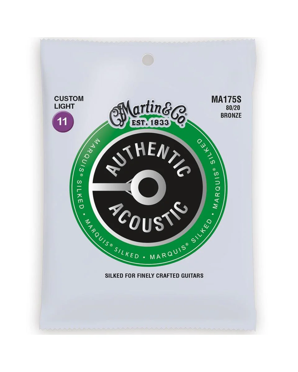 Martin MA175S Authentic Acoustic Marquis Silked 80/20 Custom Light 6-String Acoustic Guitar Set - Image 2