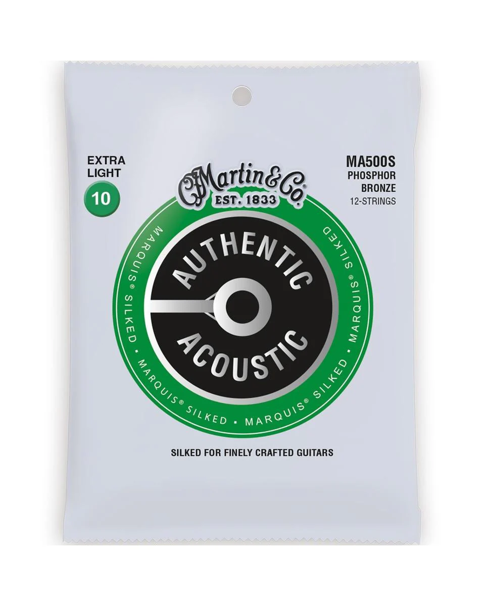 Martin MA500S Authentic Acoustic Marquis Silked Phosphor Bronze Ex-Lt 12-String Acoustic Guitar Set - Image 2