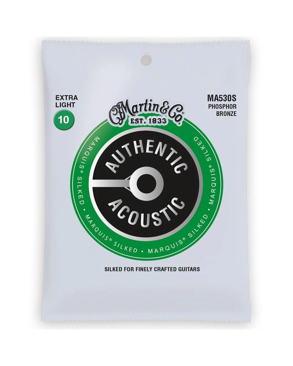 Martin MA530S Authentic Acoustic Marquis Silked Phosphor Bronze Extra Light 6-String Acoustic Guitar Set - Image 2