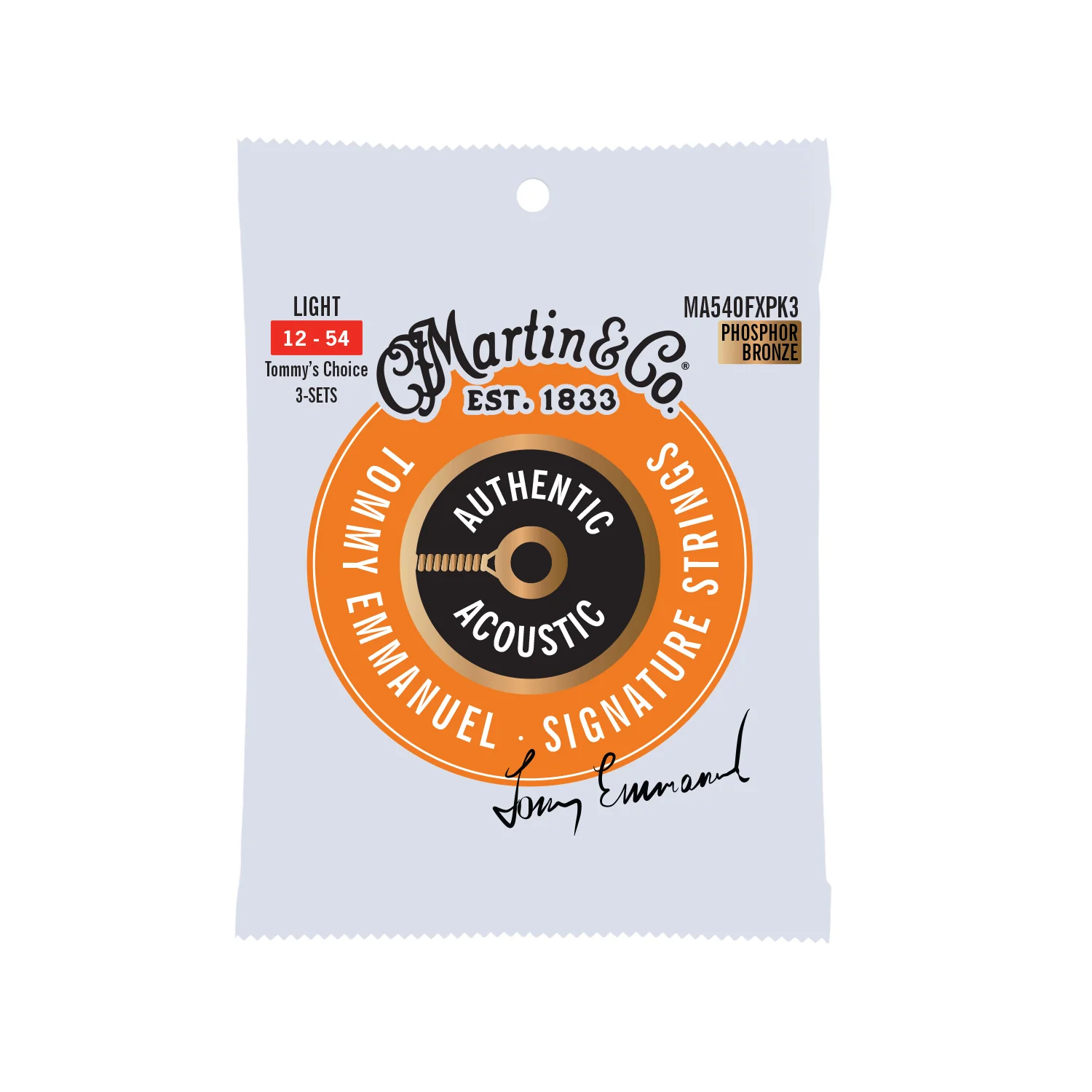 Martin MA540FX Authentic Acoustic Flexible Core Light Tommy Emmanuel 6-string Guitar 3-Pack - Image 2