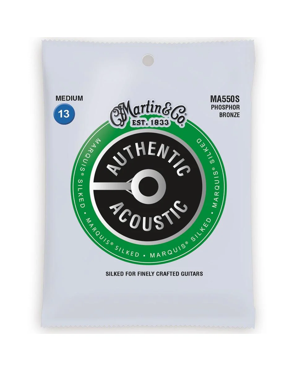 Martin MA550S Authentic Acoustic Marquis Silked Phosphor Bronze Medium 6-String Acoustic Guitar Set - Image 2