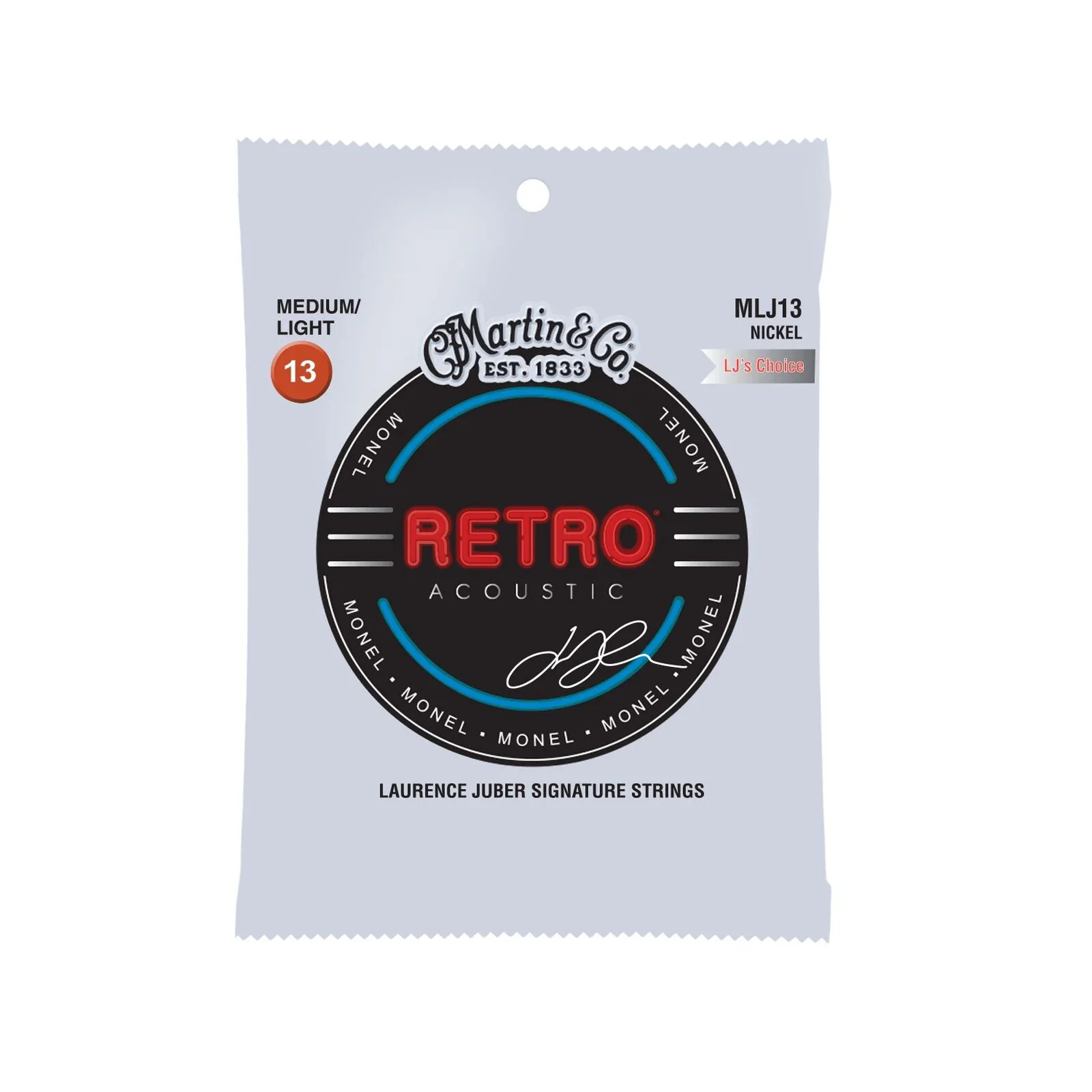 Martin MLJ13 Retro Monel Medium Light 6-String Acoustic Guitar Set, Laurence Juber Set - Image 2