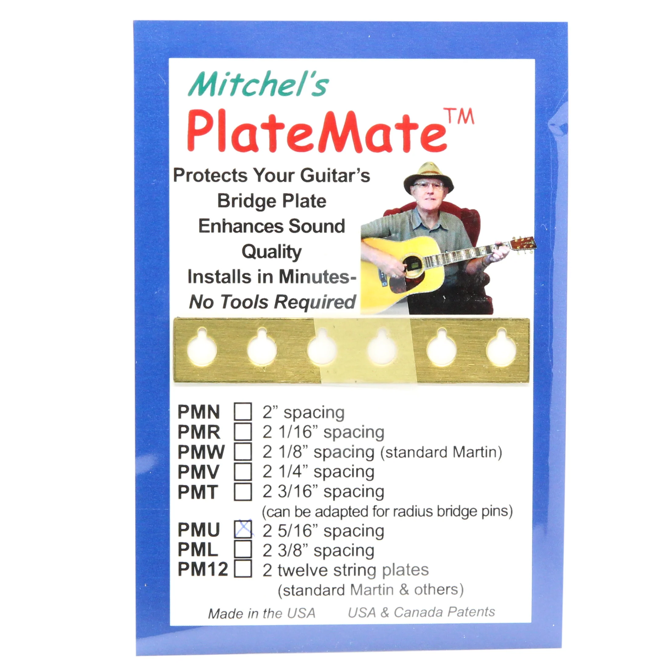 Mitchel's Acoustic Guitar "Plate Mate", 2 5/16" Spacing - Image 3