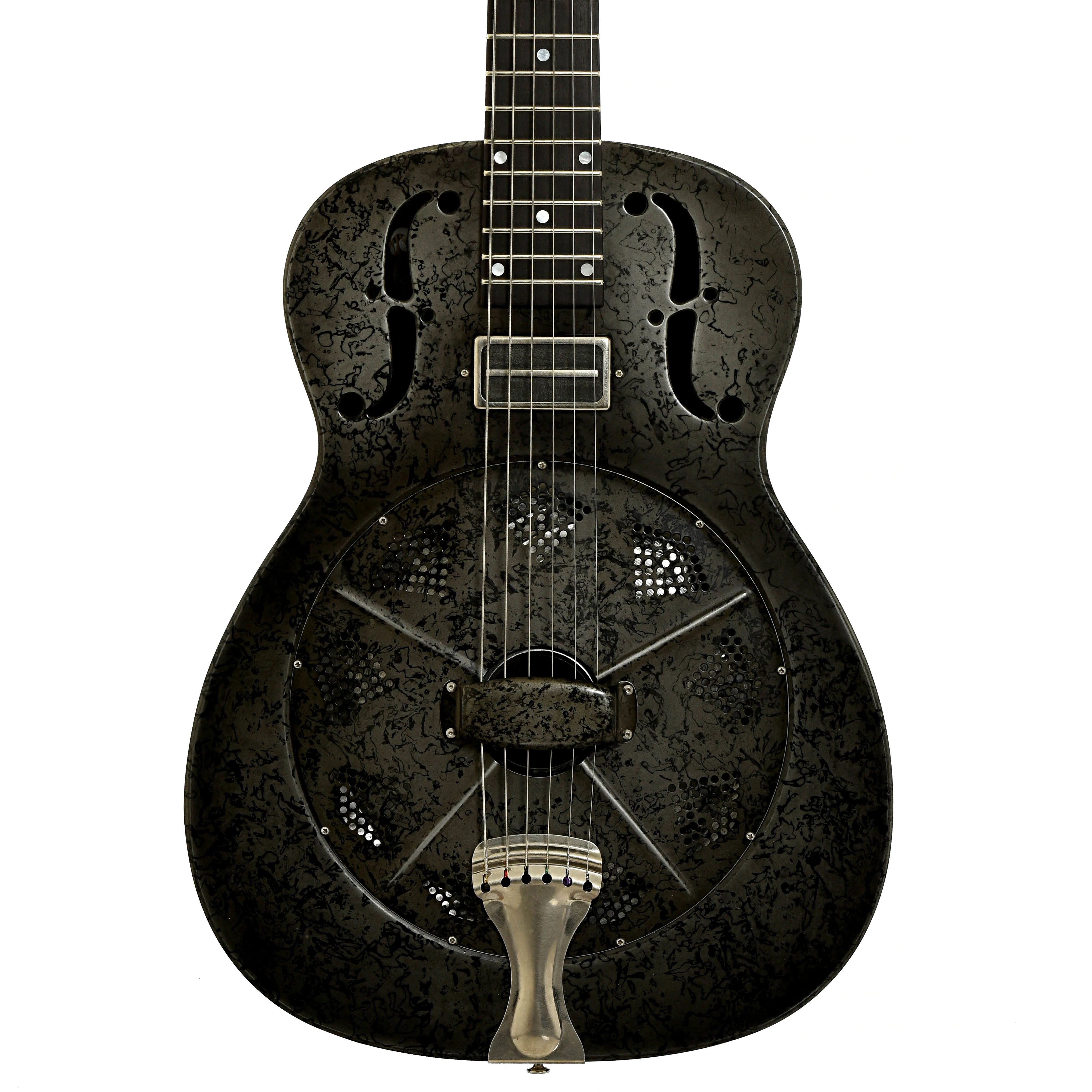 National NRP Black Rust Deluxe Roundneck Resonator Guitar (2017) - Image 2