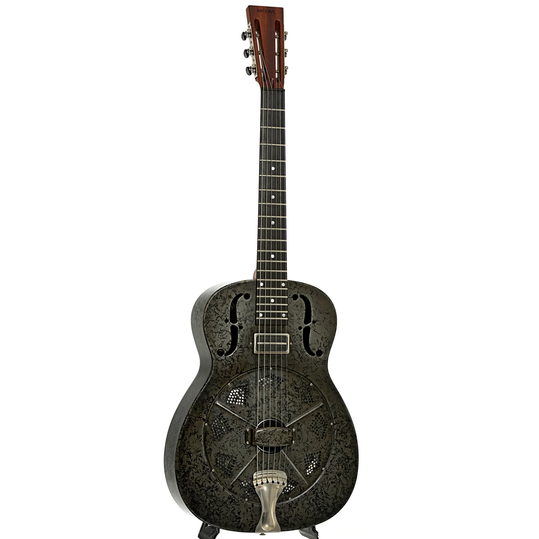 National NRP Black Rust Deluxe Roundneck Resonator Guitar (2017) - Image 3