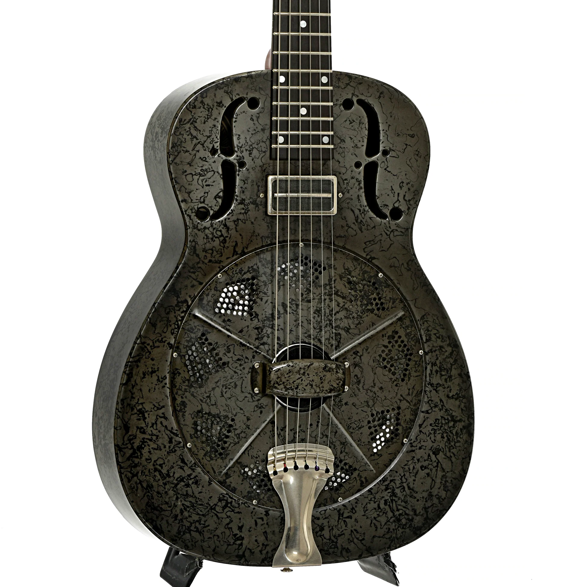 National NRP Black Rust Deluxe Roundneck Resonator Guitar (2017) - Image 4