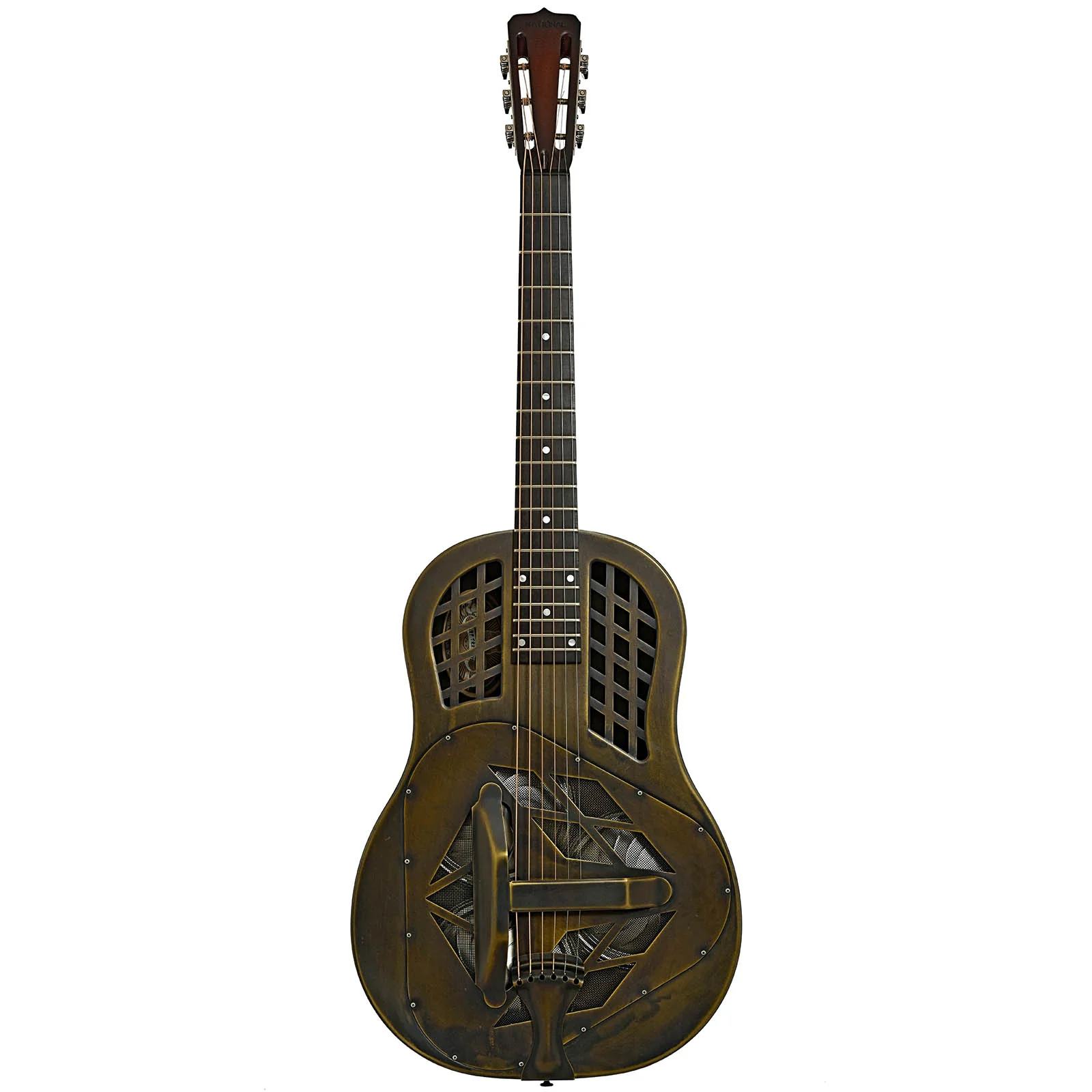National NRP Tricone Antique Brass Resonator Guitar (2016) - Image 14